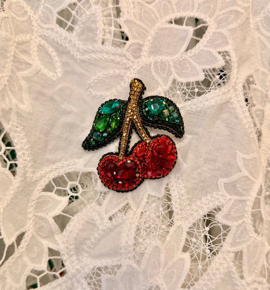 Broșă Red Cherries